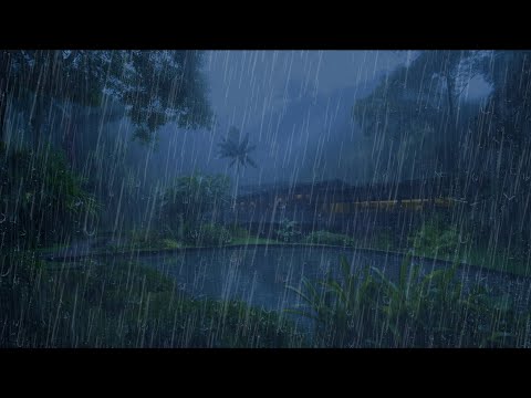 Beat Stress Within 3 Minutes To Sleep Soundly With Heavy Rain On Resort In The Forest