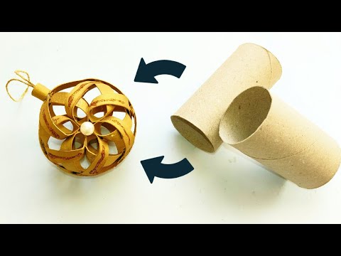 ✨ How to Make Christmas Ball From Toilet Paper Rolls ✨ New Year Ornaments and Decoration Ideas 🎄 DIY