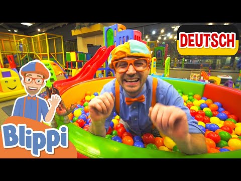 Blippi lernt im Hallenspielplatz | Kinderlieder und Cartoons | Blippi | Moonbug Kids Deutsch