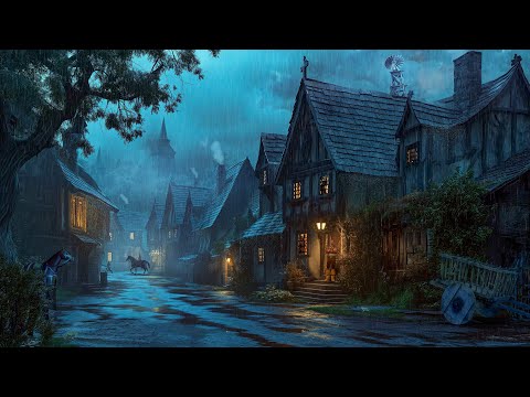 Medieval Town Ambience | Relaxing Medieval Town Sounds in Rainy Day, Rain Sounds, Blacksmith Sounds