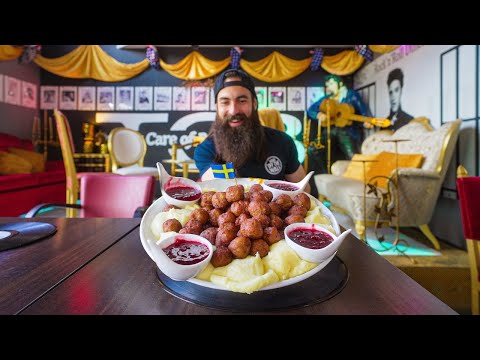 ATTEMPTING THE MEATBALL CHALLENGE AT SWEDEN'S FAMOUS FOOD CHALLENGE RESTAURANT | BeardMeatsFood