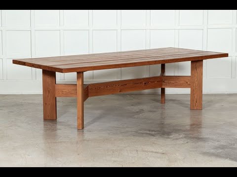 Large MidC English Pine Refectory Table / Desk