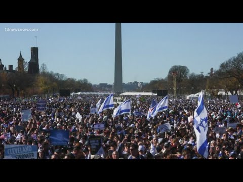 Estimated 200,000 supporters of Israel rally in Washington