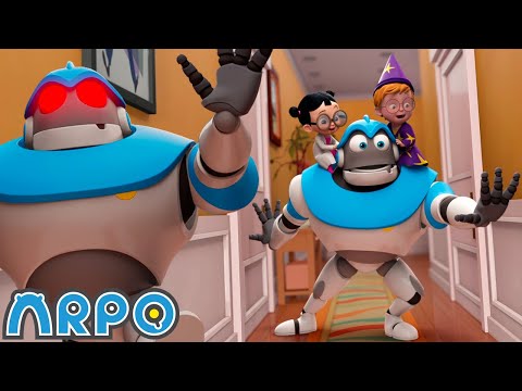 Arpo Robot Babysitter | Episode 1 - 4 Arpo's Evil Twin and More! | Funny Cartoons for Kids