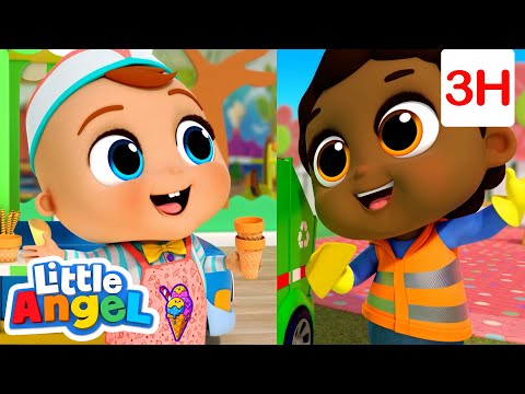 Baby John's Careers Song! | Little Angel | Sing Along for Kids | Moonbug Kids Express Yourself!