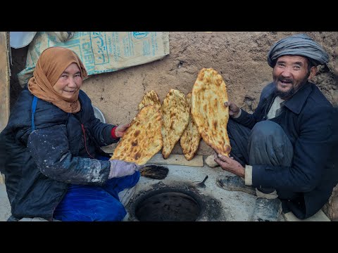 Lovely Old Couple Village Style Chapli Kabab and Naan Recipe | Village Life Afghanistan