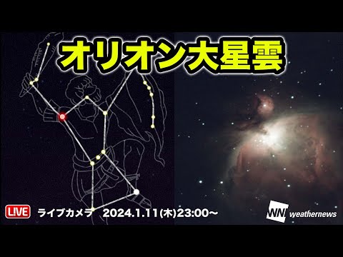 【天体LIVE】オリオン大星雲ライブカメラ in山梨県山中湖 2024.1.11(木)