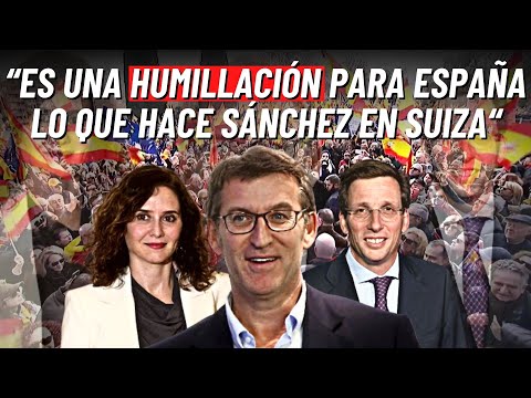 FEIJ&Oacute;O, arropado por AYUSO y ALMEIDA: &ldquo;Es una humillaci&oacute;n para ESPA&Ntilde;A lo que hace S&Aacute;NCHEZ en Suiza&ldquo;