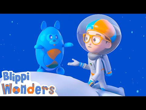 Blippi's Space Walk - Blippi Wonders | Kids Cartoons | Party Playtime!