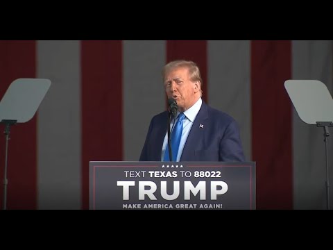 Former President Donald Trump is speaking at a campaign event in Houston