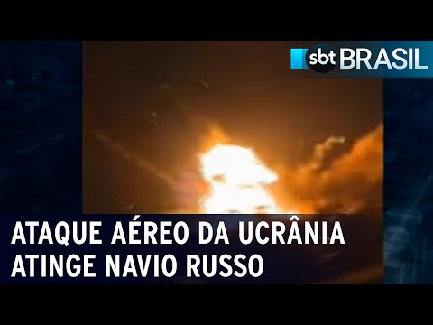 Militares ucranianos atacam navio de guerra russo | SBT Brasil (26/12/23)