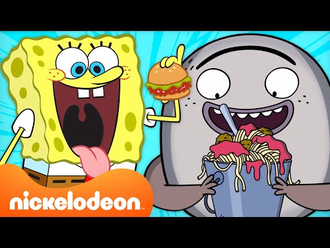 SpongeBob + Rock Paper Scissors WEIRDEST Food Marathon! ? | Nicktoons