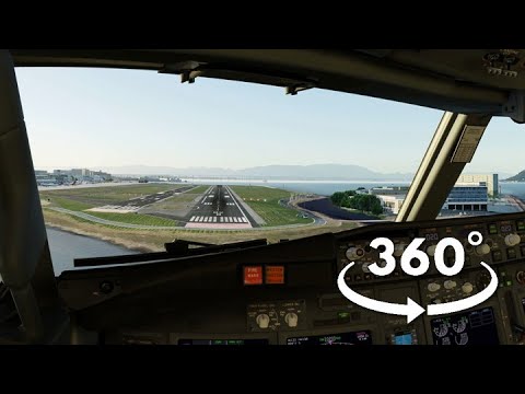 360 VR | X-Plane 12 &mdash; Landing at Santos Dumont (SBRJ), Rio de Janeiro