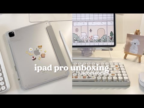 ipad pro 12.9&rdquo; + apple pencil unboxing ♡𓈒 * aesthetic ipad accessories and decor 📦