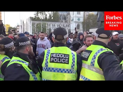 Counter-Protesters Opposing Pro-Palestinian Marchers Clash With Police In London | Armistice Day