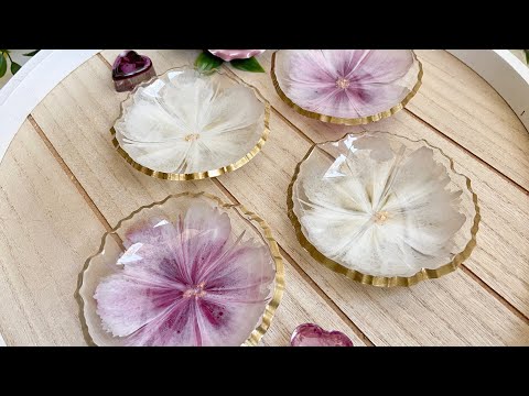 Beautiful 3D Flower Resin Trinket Bowls