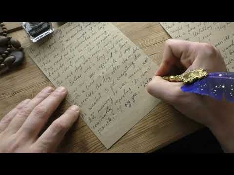 ASMR Writing: Dip pen sounds. Story &quot;Stay home&quot;. No talking.