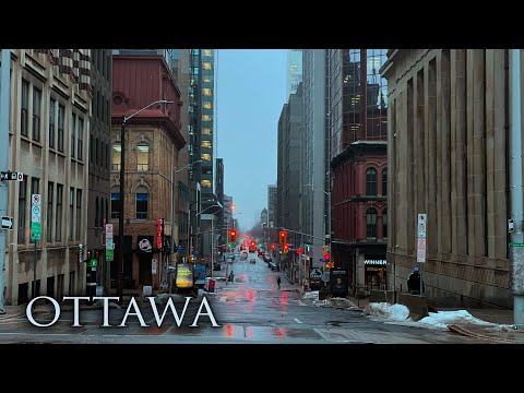 Walking in the Rain in Ottawa, Canada | City Ambience