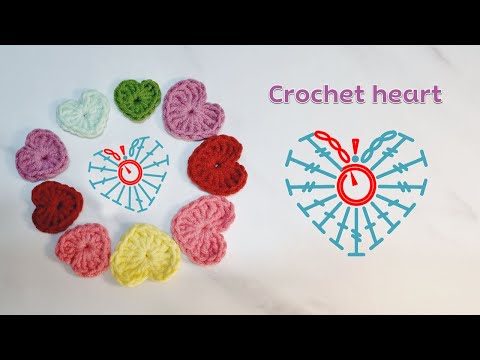 코바늘뜨기/코바늘 하트/crochet hearts/mini hearts/small hearts/코바늘 미니하트/코바늘 왕초보/