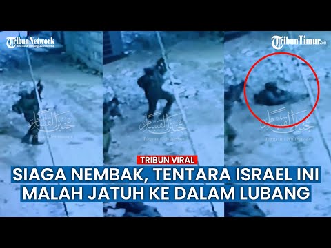 Detik-detik Tentara Israel Terjatuh ke Dalam Got saat Bidik Pejuang Palestina di Atas Gedung