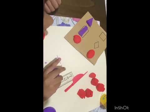 learning shapes with play dough