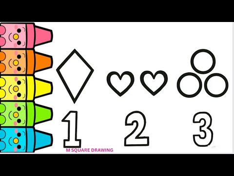 Draw 2d shapes for nursery kids and toddlers || coloring for toddlers || easy to draw