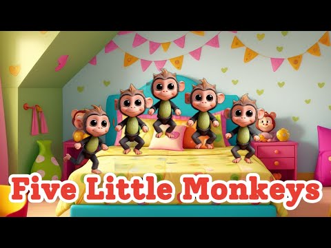 Five Little Monkeys | 5 Little Monkeys Nursery Rhyme | Number Song @bedtimestories.mikuTV