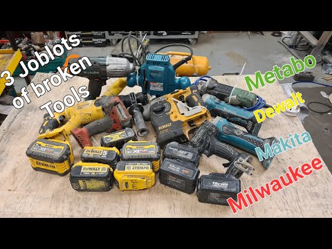 3 whole boxes of tools sent in for repair from 3 different customers Makita Dewalt Metabo Milwaukee