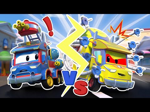 Crazy Tickle Truck is after Ambulance and Firetruck! | Cars &amp; Trucks Rescue for Kids