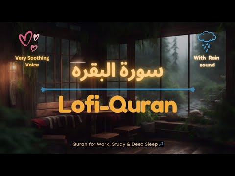 Lofi Quran | Quran for Sleep/Study Sessions - Relaxing Quran - Surah Baqqrah {With rain Sound} 🌧️