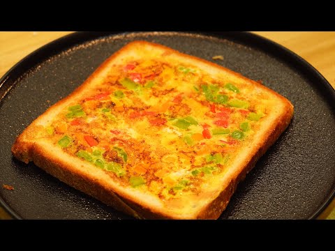 Egg toast with vegetable recipe｜easy toast recipe for vegetarian