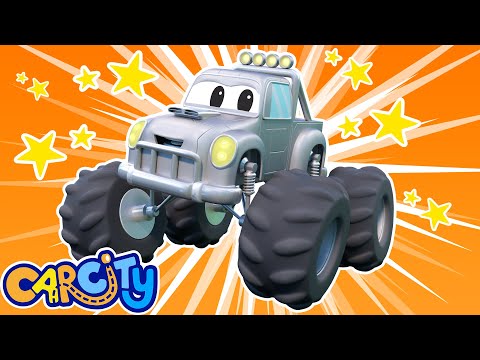 MONSTER TRUCK ROBOT destroys the streets while performing stunts! | Learn to play safe