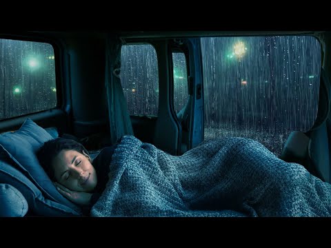 Camping Car Window Rain Sounds for Sleeping and Thunder Sounds to Sleep Fast