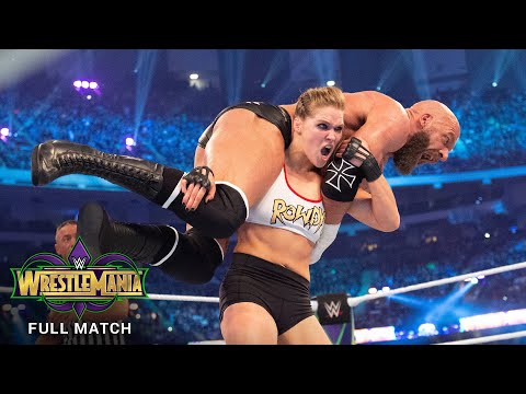 FULL MATCH - Ronda Rousey &amp; Kurt Angle vs. Triple H &amp; Stephanie: WrestleMania 34