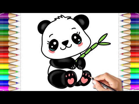 How To Draw a Panda Easy , Drawing, Coloring For Kids and Beginners  | Cute Drawings