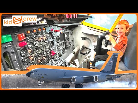 Airplanes for kids with pretend play in a real cockpit. Educational how planes fly | Kid Crew