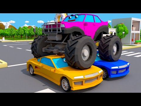 Dessin anim&eacute; 3D en fran&ccedil;ais pour les enfants de voitures monster truck Le Petit Voitures et Camions