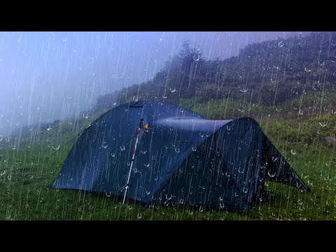 Relaxing Rain for Sleeping - Rain Sound and Thunder on the Tent - 8 Hours