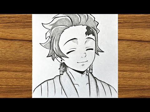 How to draw Tanjiro Kamado || Anime drawing step by step || Drawing tutorial for beginners