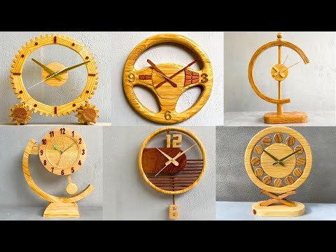 6 Most Loved Beautiful Wooden Clock Models //// DIY Simple Art Wooden Clocks At Home.