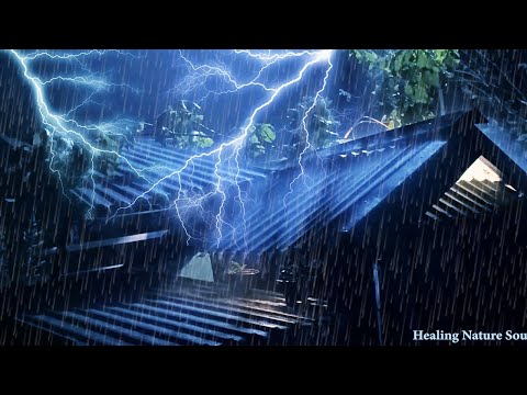 ⛈️ Heavy Thunderstorm Sounds for Sleeping | Goodbye Stress &amp; Relieve Insomnia with Rain, Thunder