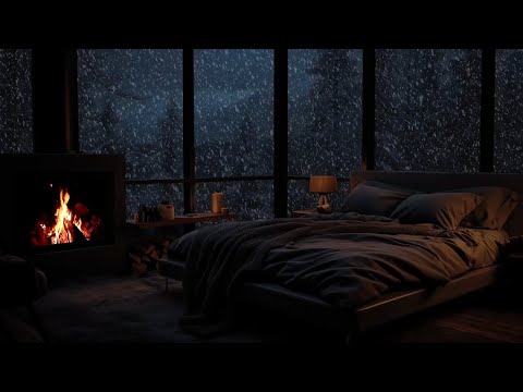 Relax with snowstorms and fireplace sounds | Journey in the bedroom, enter beautiful dreams | ASMR