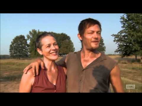 Norman Reedus and Melissa McBride singing on set &bull;