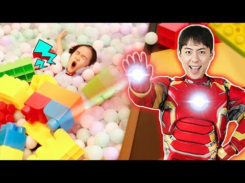 Mashu Rescue Mission with Super Hero IronMan like BoramTube in indoor playground- Mashu ToysReview