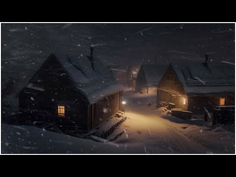 Intense Blizzard in a Mountain Village┇Winter Snowstorm White Noise┇Snowfall &amp; Wind Sounds