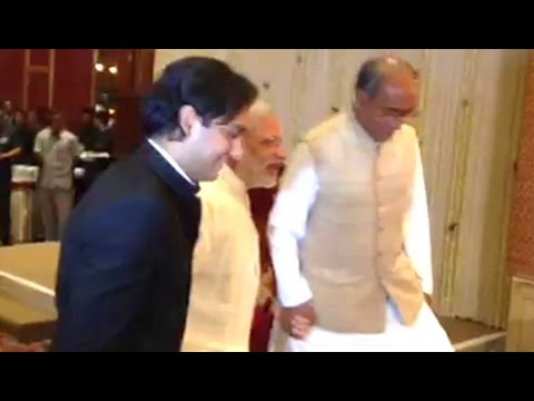 PM Narendra Modi at the wedding reception of Digvijay Singh's son 'JV'