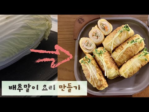 [4K] 요리 브이로그 | 다이어트에 좋다는 배추말이 요리 해먹어보기 | 왜 이제야 알게된걸까 이 좋은걸 | 사랑해 배추말이 | 혼자 먹기 좋은 요리 | 자취남 요리 |