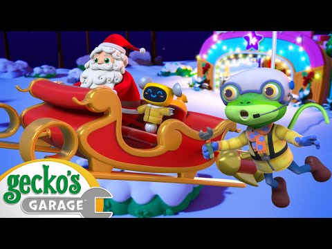 Mid-Air Repair! Santa's Sleigh is Broken | Go Gecko's Garage! | Kids Cartoons