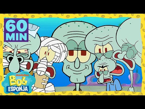 1 HORA de las veces que CASI te dio pena Calamardo | Bob Esponja en Espa&ntilde;ol