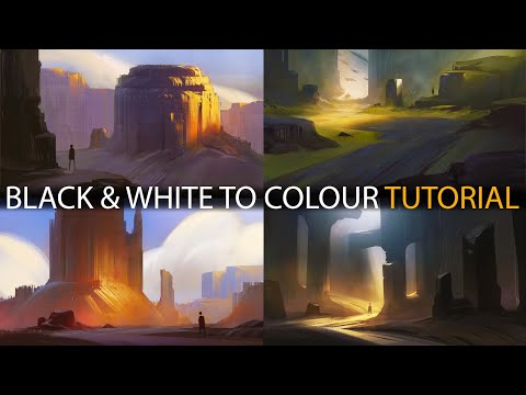 Greyscale to Colour Tutorial: Digital Painting Landscape